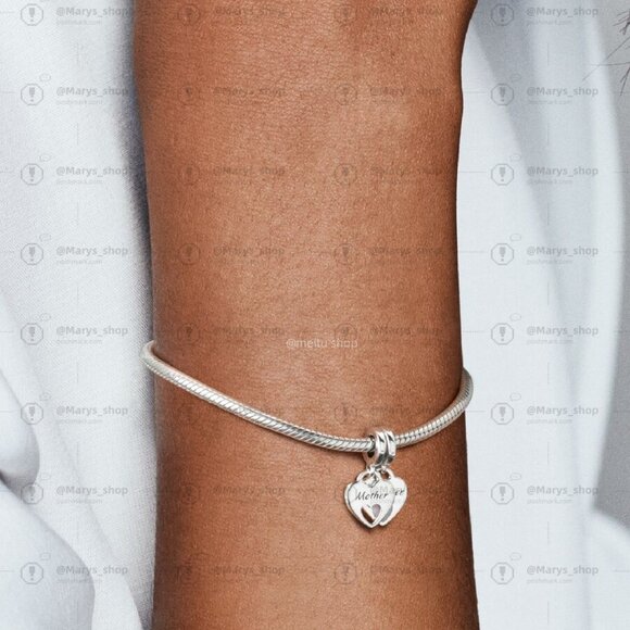 Pandora Double Heart Split Dangle Charm - Picture 2 of 2